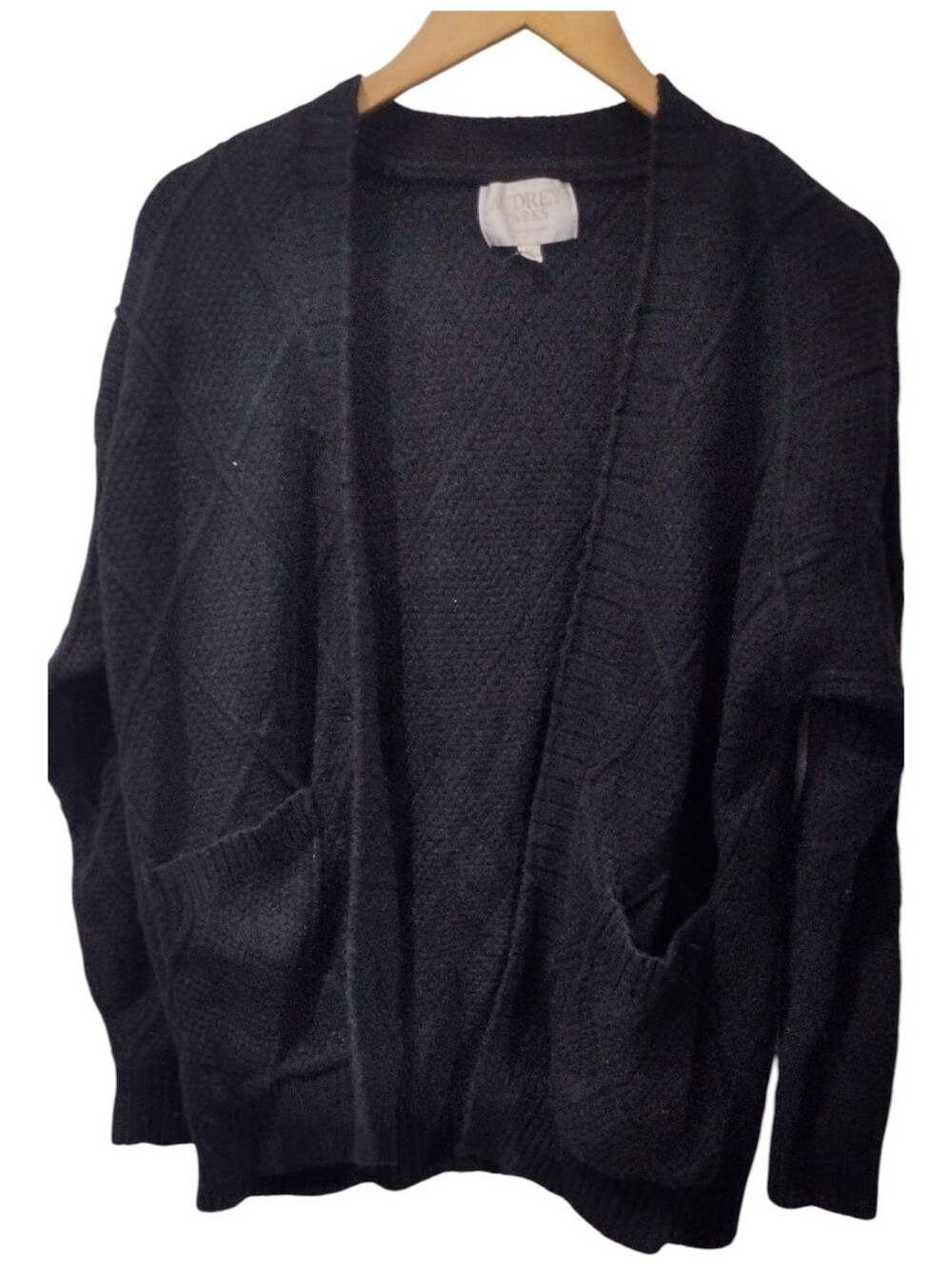 Black Open-Front Womens Cardigan Sweater